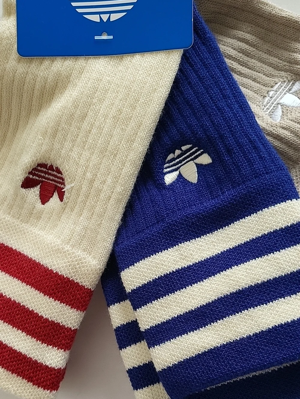 Adidas Originals 3-pack Sport Crew socks size L 6-12 Multicolor